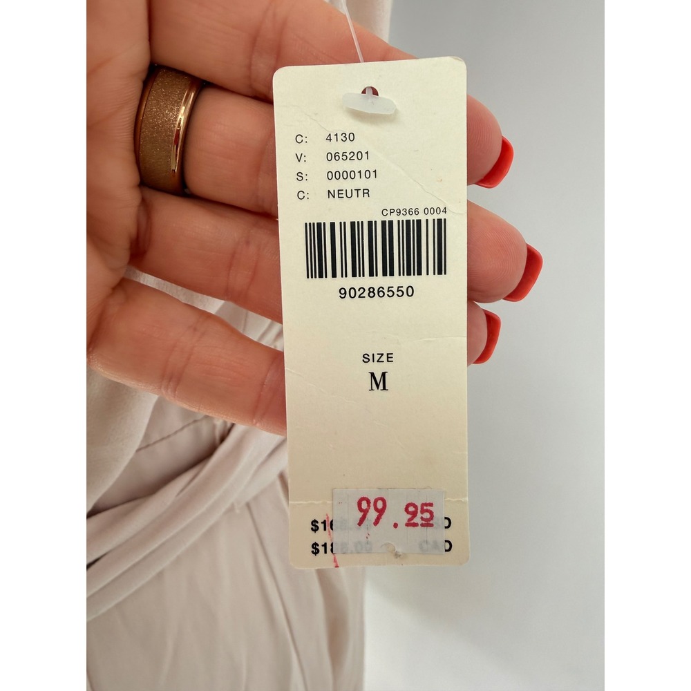 Anthropologie Satin Lace Wrap Dress Midi Pink Black Trim Tie‎ Waist  Women's M - Picture 5 of 9
